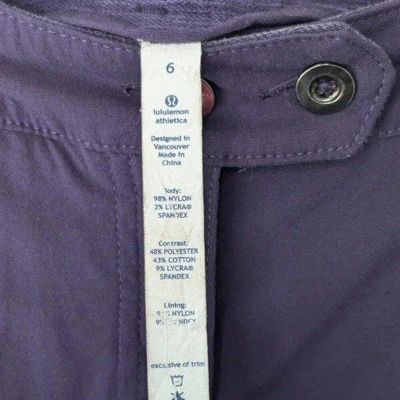 Lululemon Pedal Power Cycling Pant Dense Purple Reflective Commuter Trouser Sz 6 - Picture 11 of 12